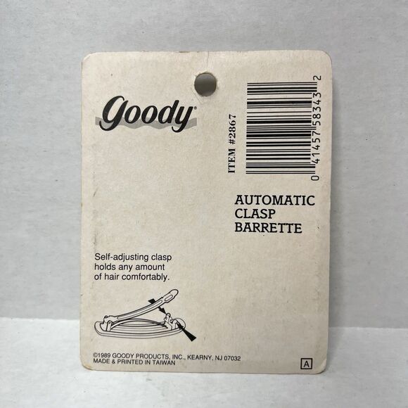 Goody Vintage Automatic Clasp Barrette Silver Stars 1989 Hair NOS 2867 - Picture 3 of 8